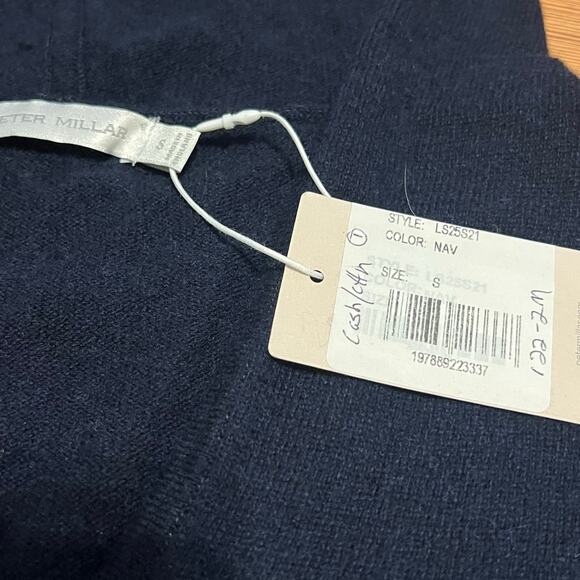 $345 Peter Millar Women's Summer Cashmere Hoodie Small New V Neck Navy Classic - Picture 3 of 5